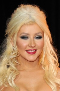 ChristinaHair ChristinaHair 199x300 Louboutin Shoes and Premiere Dresses (worn by Christina Aguilera and Blake Lively)