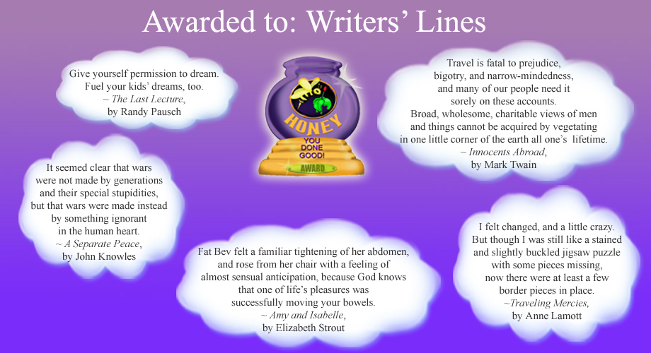 Honey Pot Award - Writer's Lines